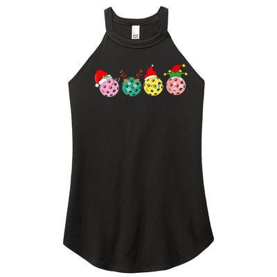 Christmas Pickleball Player Xmas Lights Reindeer Elf Women Women's Perfect Tri Rocker Tank