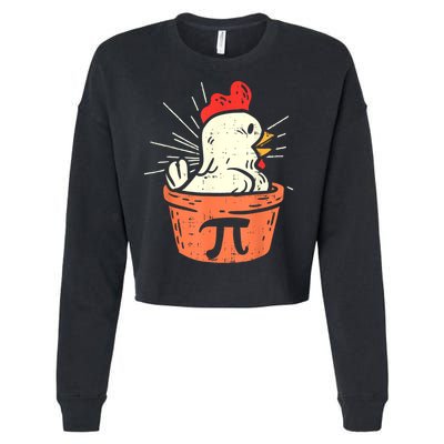 Chicken Pot Pi Day Pie Math Lover Geek Gift 3.14 Cropped Pullover Crew