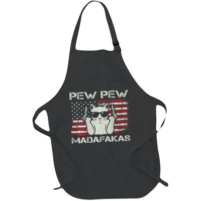 Cats Pew Pew Madafakas Usa Funny Cat Lover Full-Length Apron With Pockets