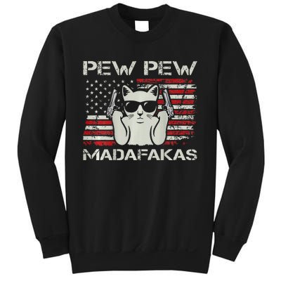 Cats Pew Pew Madafakas Usa Funny Cat Lover Sweatshirt