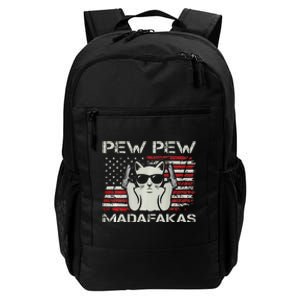 Cats Pew Pew Madafakas Usa Funny Cat Lover Daily Commute Backpack