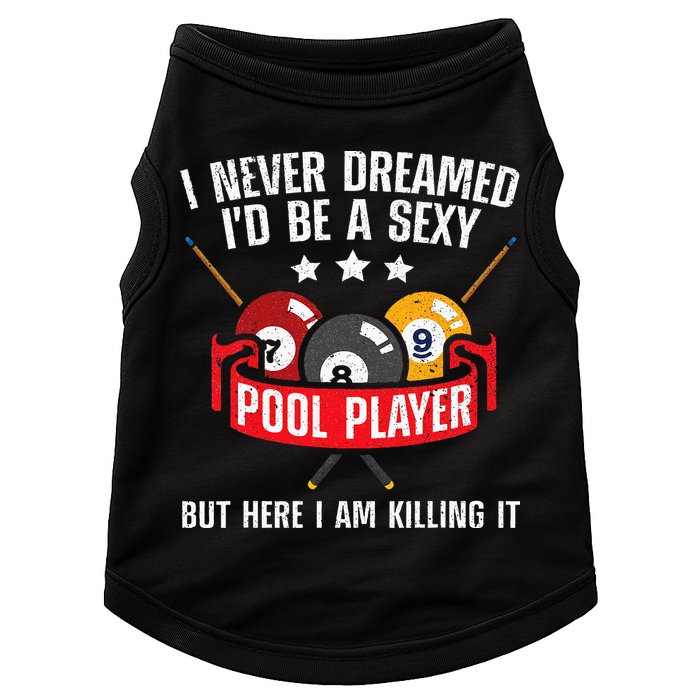 Cool Pool Player Design For Men Women Pool Billiards Player Doggie Tank