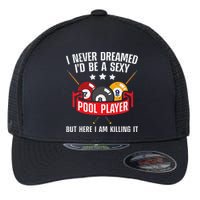 Cool Pool Player Design For Men Women Pool Billiards Player Flexfit Unipanel Trucker Cap