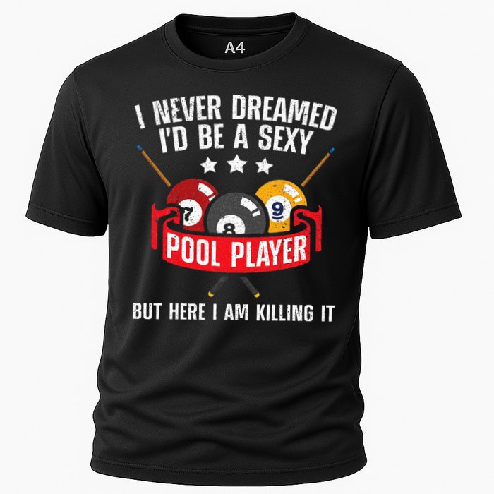 Cool Pool Player Design For Men Women Pool Billiards Player Performance Shirt