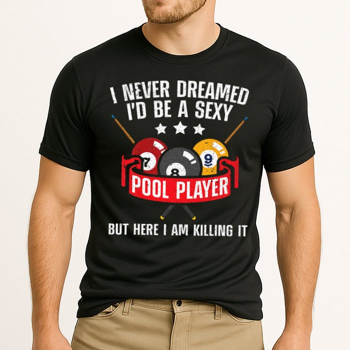 Cool Pool Player Design For Men Women Pool Billiards Player Performance Shirt