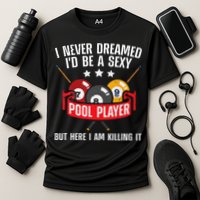 Cool Pool Player Design For Men Women Pool Billiards Player Performance Shirt