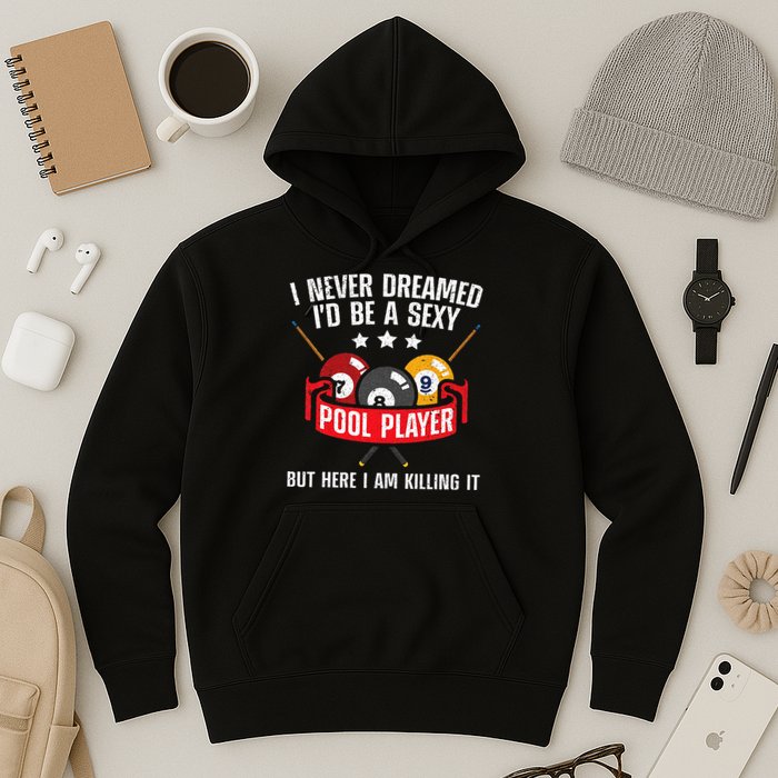 Cool Pool Player Design For Men Women Pool Billiards Player Hoodie