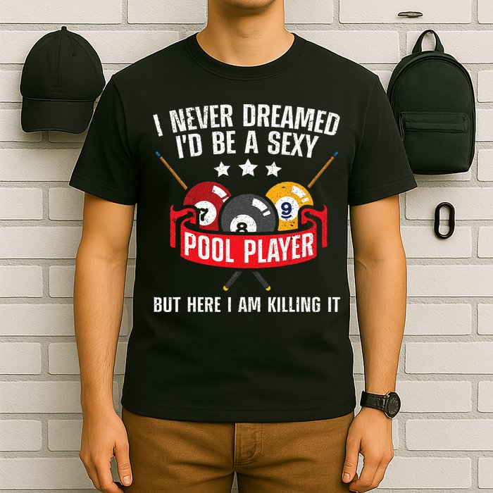 Cool Pool Player Design For Men Women Pool Billiards Player T-Shirt