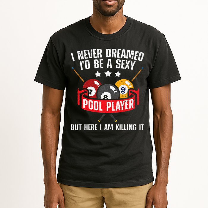 Cool Pool Player Design For Men Women Pool Billiards Player Tall T-Shirt