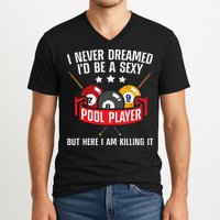 Cool Pool Player Design For Men Women Pool Billiards Player V-Neck T-Shirt