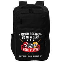 Cool Pool Player Design For Men Women Pool Billiards Player Impact Tech Backpack