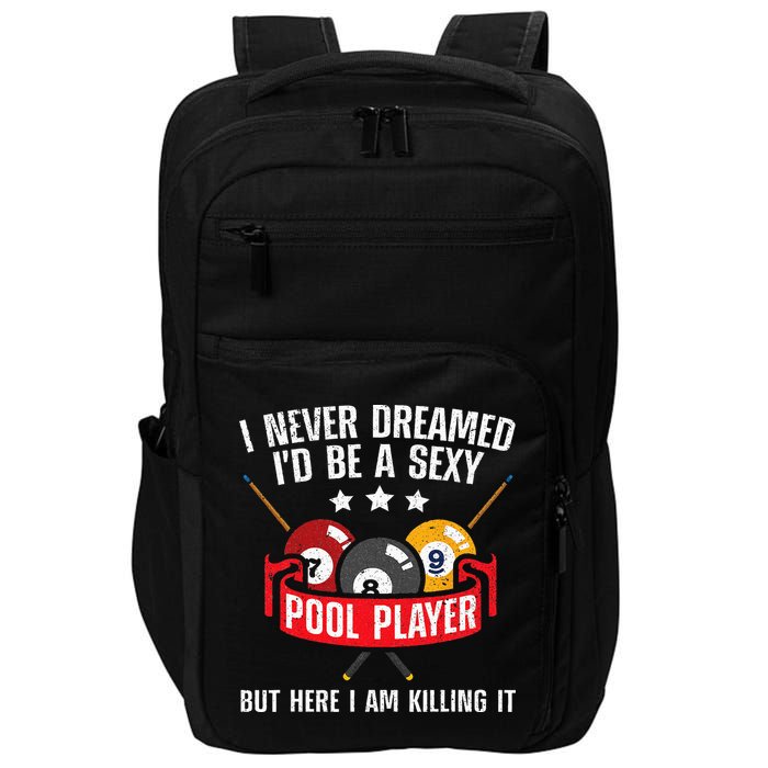 Cool Pool Player Design For Men Women Pool Billiards Player Impact Tech Backpack