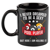 Cool Pool Player Design For Men Women Pool Billiards Player 11oz C Handle Ceramic Mug