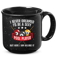 Cool Pool Player Design For Men Women Pool Billiards Player 15oz Campfire Ceramic Mug