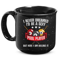 Cool Pool Player Design For Men Women Pool Billiards Player 15oz Campfire Ceramic Mug