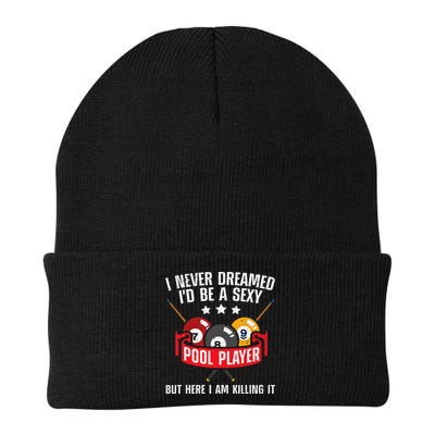 Cool Pool Player Design For Men Women Pool Billiards Player Beanie