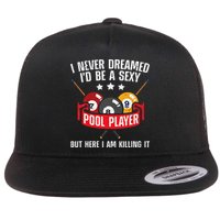 Cool Pool Player Design For Men Women Pool Billiards Player Flatbill Hat