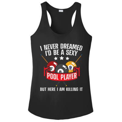 Cool Pool Player Design For Men Women Pool Billiards Player Ladies PosiCharge Competitor Racerback Tank