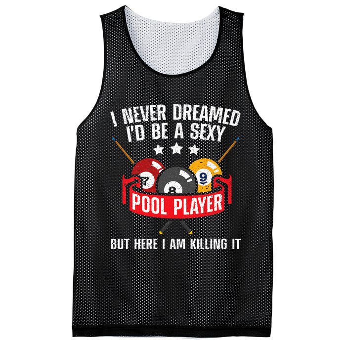 Cool Pool Player Design For Men Women Pool Billiards Player Mesh Reversible Basketball Jersey Tank