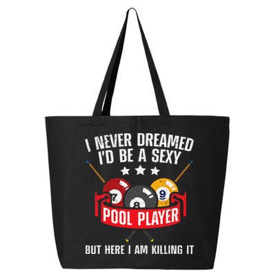 Cool Pool Player Design For Men Women Pool Billiards Player 25L Jumbo Tote