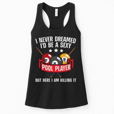 Cool Pool Player Design For Men Women Pool Billiards Player Womens Tank Top