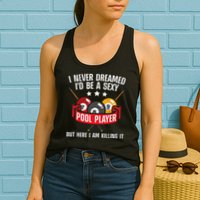 Cool Pool Player Design For Men Women Pool Billiards Player Womens Tank Top