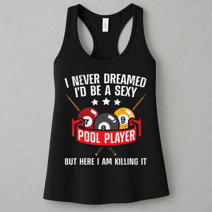 Cool Pool Player Design For Men Women Pool Billiards Player Womens Tank Top