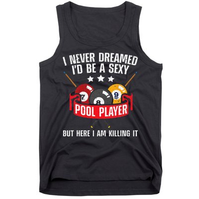 Cool Pool Player Design For Men Women Pool Billiards Player Tank Top