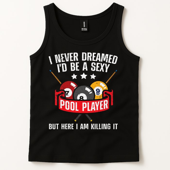 Cool Pool Player Design For Men Women Pool Billiards Player Tank Top