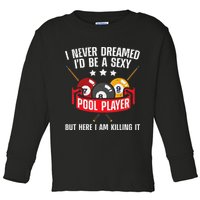 Cool Pool Player Design For Men Women Pool Billiards Player Toddler Long Sleeve Shirt