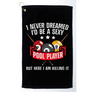 Cool Pool Player Design For Men Women Pool Billiards Player Platinum Collection Golf Towel