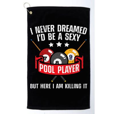 Cool Pool Player Design For Men Women Pool Billiards Player Golf Towel