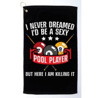 Cool Pool Player Design For Men Women Pool Billiards Player Golf Towel