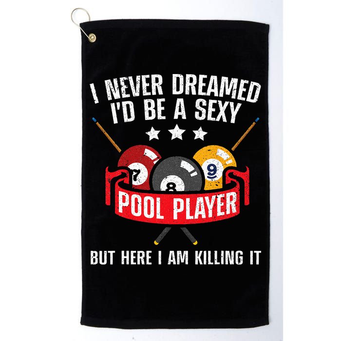 Cool Pool Player Design For Men Women Pool Billiards Player Golf Towel