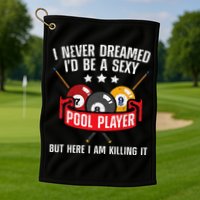 Cool Pool Player Design For Men Women Pool Billiards Player Golf Towel