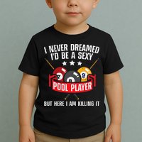 Cool Pool Player Design For Men Women Pool Billiards Player Toddler T-Shirt