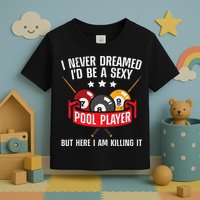 Cool Pool Player Design For Men Women Pool Billiards Player Toddler T-Shirt