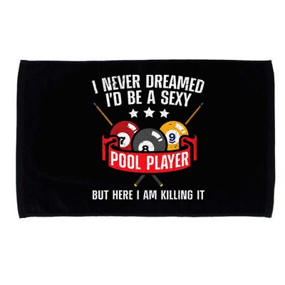 Cool Pool Player Design For Men Women Pool Billiards Player Microfiber Hand Towel