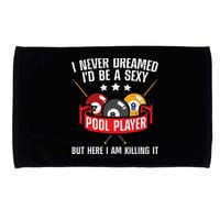 Cool Pool Player Design For Men Women Pool Billiards Player Microfiber Hand Towel