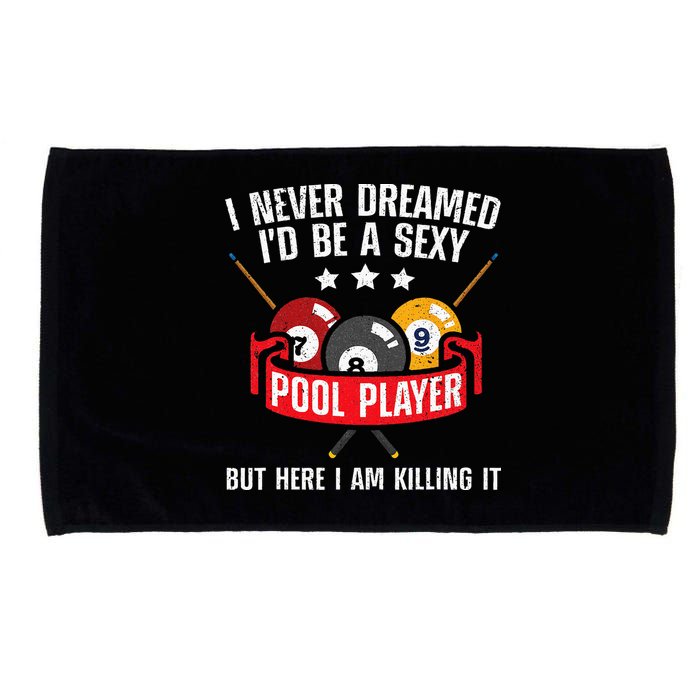 Cool Pool Player Design For Men Women Pool Billiards Player Microfiber Hand Towel