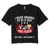 Cool Pool Player Design For Men Women Pool Billiards Player Crop Top
