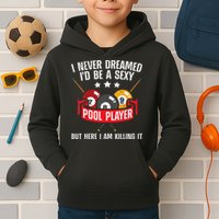 Cool Pool Player Design For Men Women Pool Billiards Player Kids Hoodie