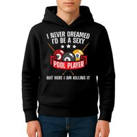 Cool Pool Player Design For Men Women Pool Billiards Player Kids Hoodie