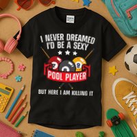 Cool Pool Player Design For Men Women Pool Billiards Player Kids T-Shirt