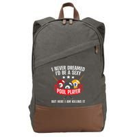 Cool Pool Player Design For Men Women Pool Billiards Player Cotton Canvas Backpack