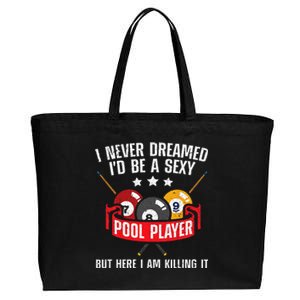 Cool Pool Player Design For Men Women Pool Billiards Player Cotton Canvas Jumbo Tote