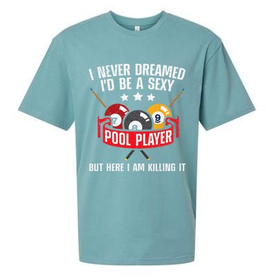 Cool Pool Player Design For Men Women Pool Billiards Player Sueded Cloud Jersey T-Shirt