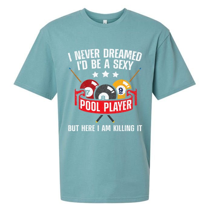 Cool Pool Player Design For Men Women Pool Billiards Player Sueded Cloud Jersey T-Shirt