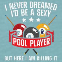 Cool Pool Player Design For Men Women Pool Billiards Player Sueded Cloud Jersey T-Shirt