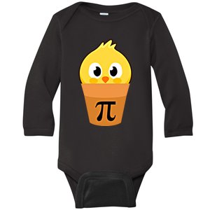 Chicken Pot Pi Math Lover And Pi Day Pie Funny Academic Meaningful Gift Baby Long Sleeve Bodysuit